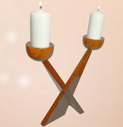 X-shaped Candlestand for Two Candles