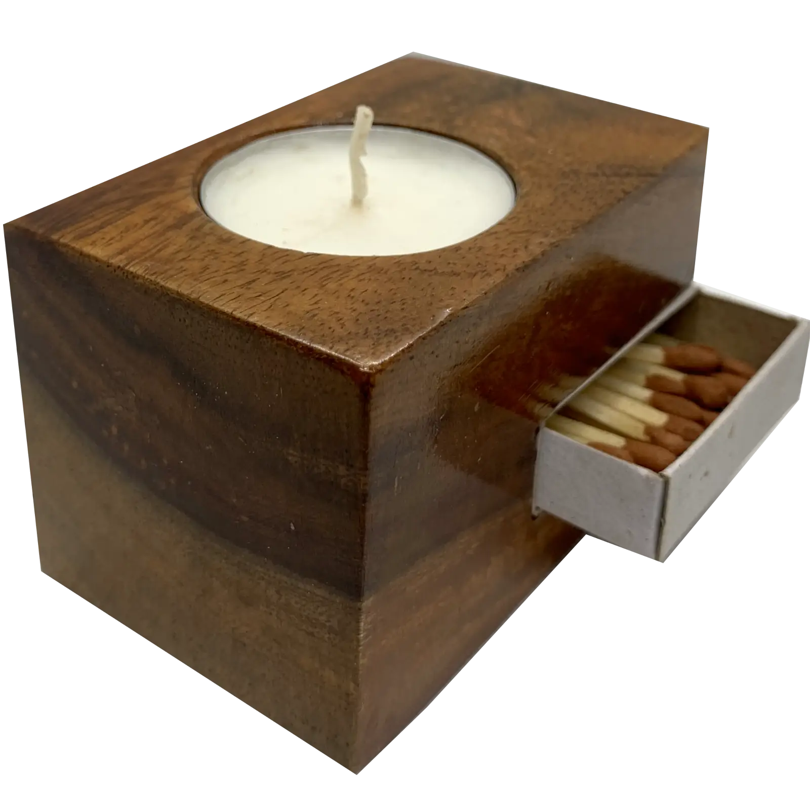 Single Tealight Candle Stand - Handcrafted Indian Rosewood