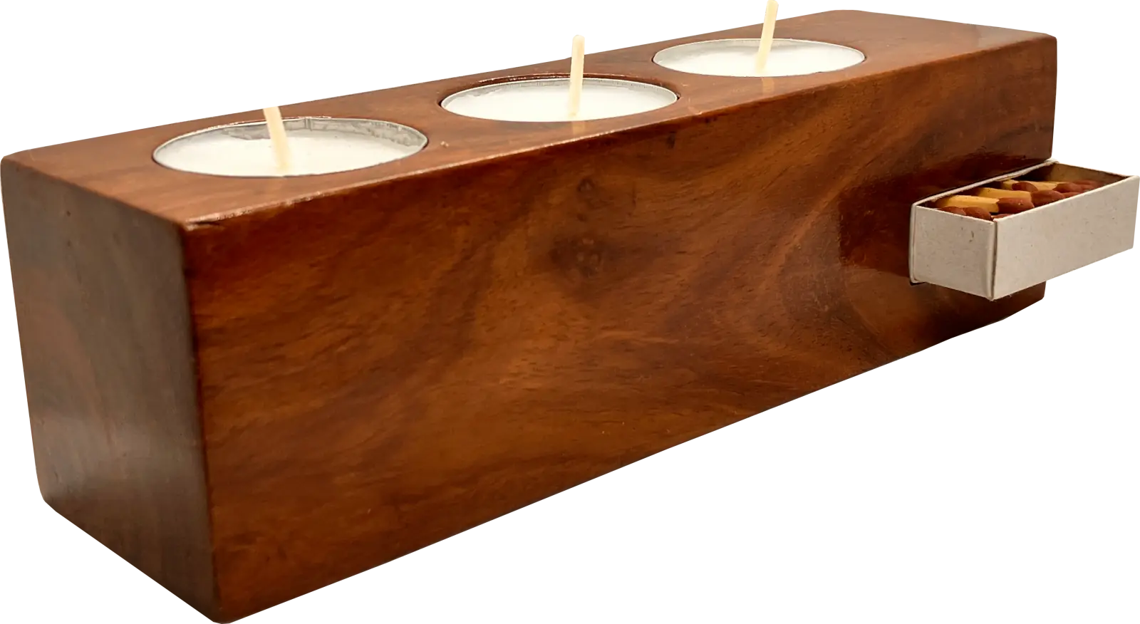 Triple Tealight Candle Stand - Rosewood Craft